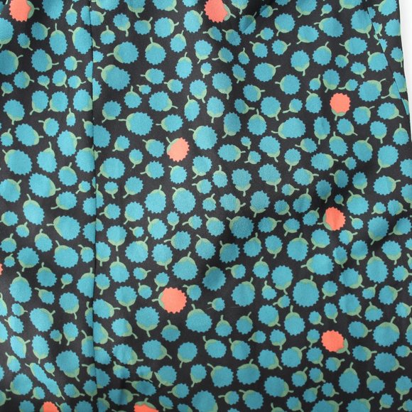 Anthropologie HD in Paris Dress Sz 0 Black Green Floral Faux Wrap ruffle V-neck - Picture 11 of 15